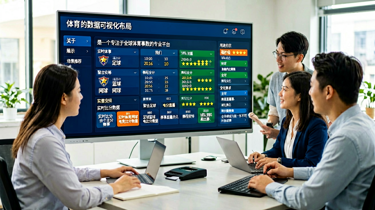 体育数据仪表盘界面，展示比分网的数据可视化布局